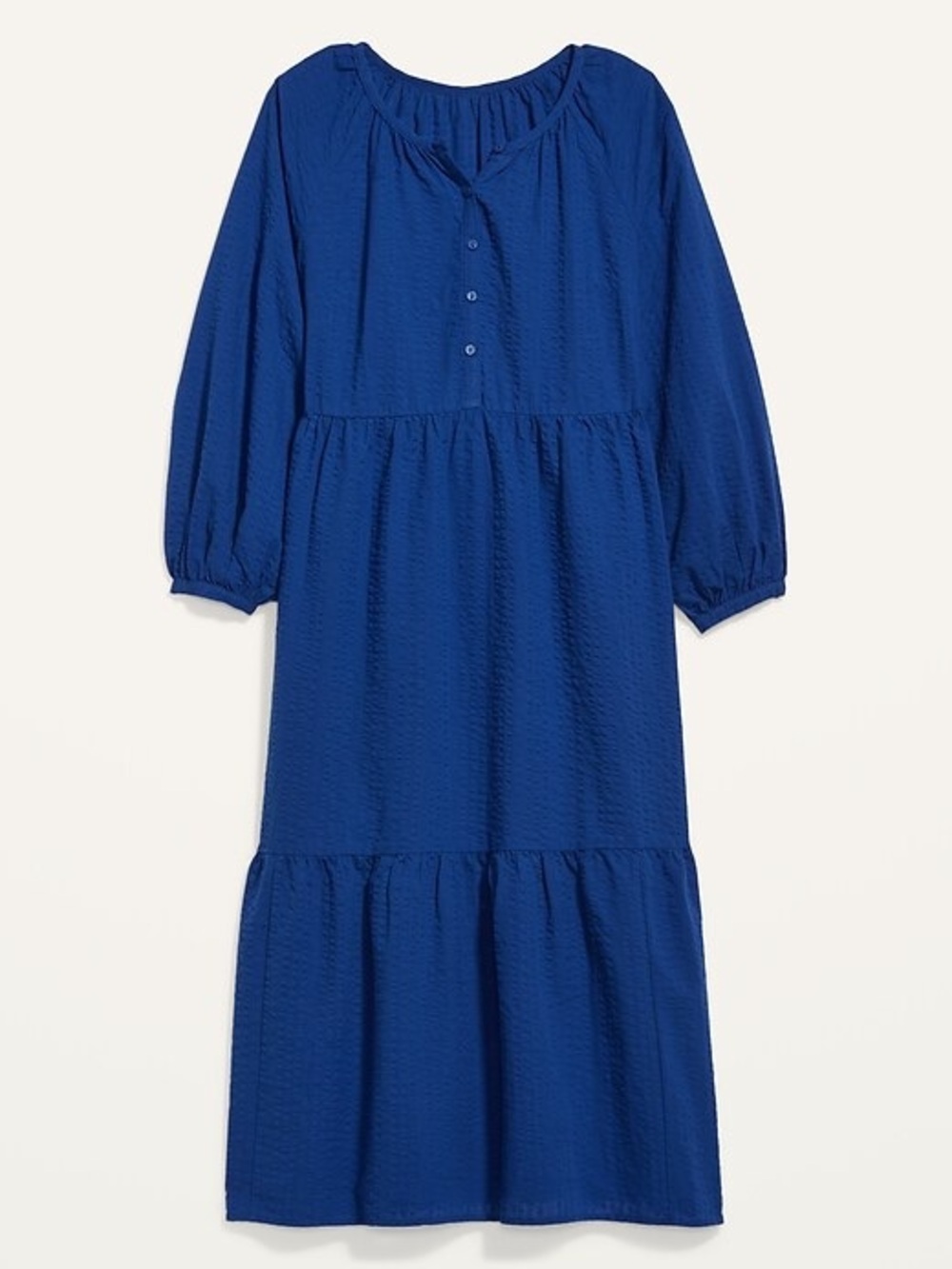 Long-Sleeve Royal Blue Tiered Dress